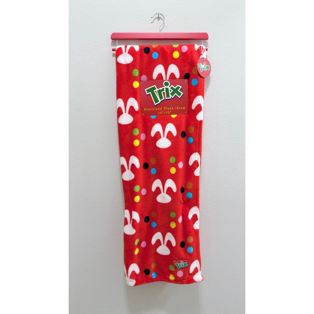 Trix Retro Cereal Box Oversized Plush Fleece Throw Blanket 60x70 NEW